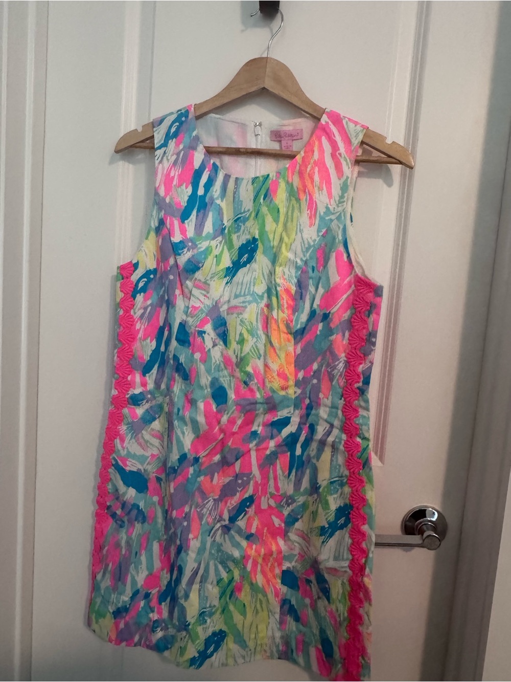 Lilly Pulitzer Pink, Blue and Green Abstract Sleeveless Dress